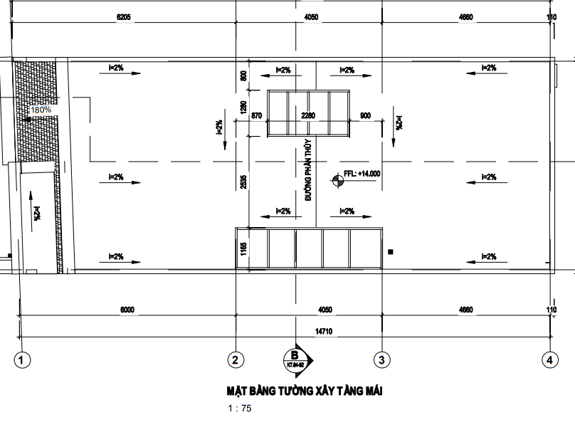 Mặt bằng tầng mái Shophouse dự án Seoul Eco Home 