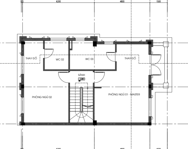 Mặt bằng thiết kế tầng 2 biệt thự song lập dự án seoul Ecohome Mặt bằng thiết kế tầng 2 biệt thự song lập dự án seoul Ecohome